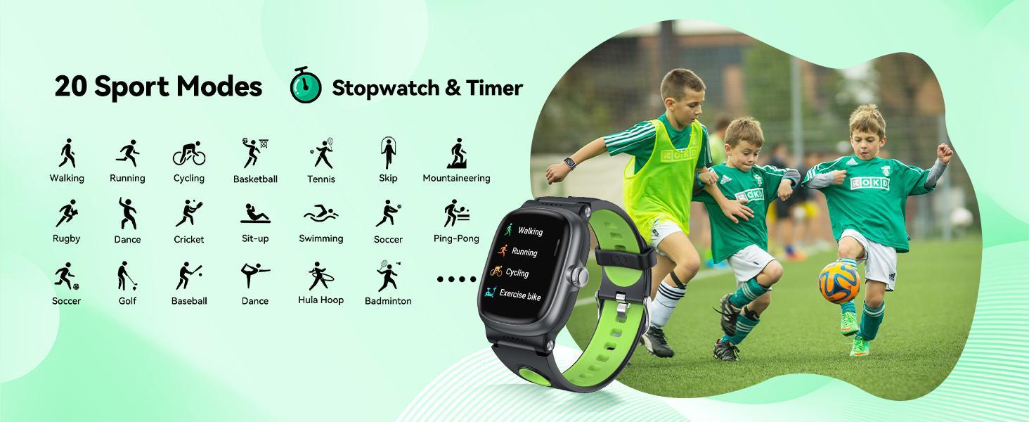 K1 Kids Smartwatch: Fitness Tracker, 20+ Modes, IP68 Waterproof