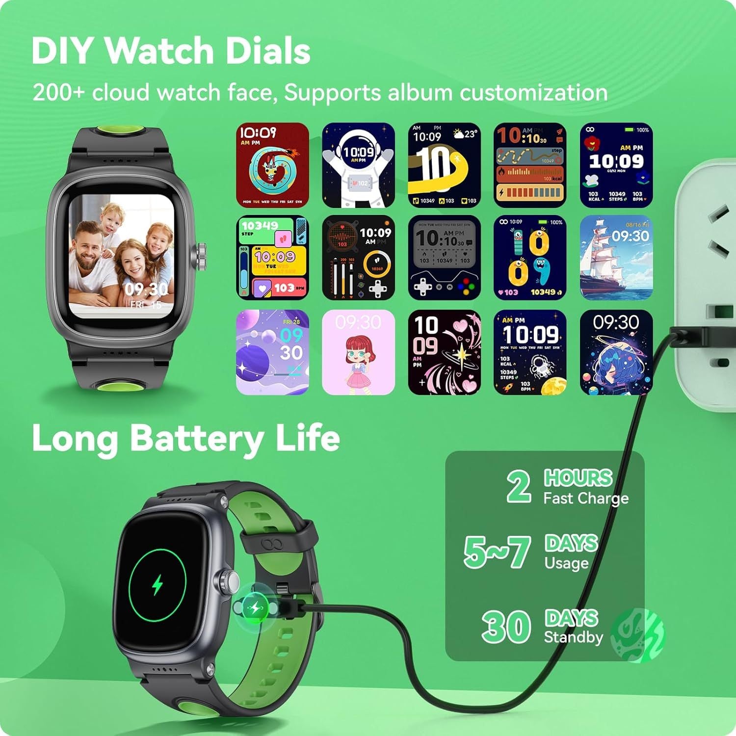 K1 Kids Smartwatch: Fitness Tracker, 20+ Modes, IP68 Waterproof
