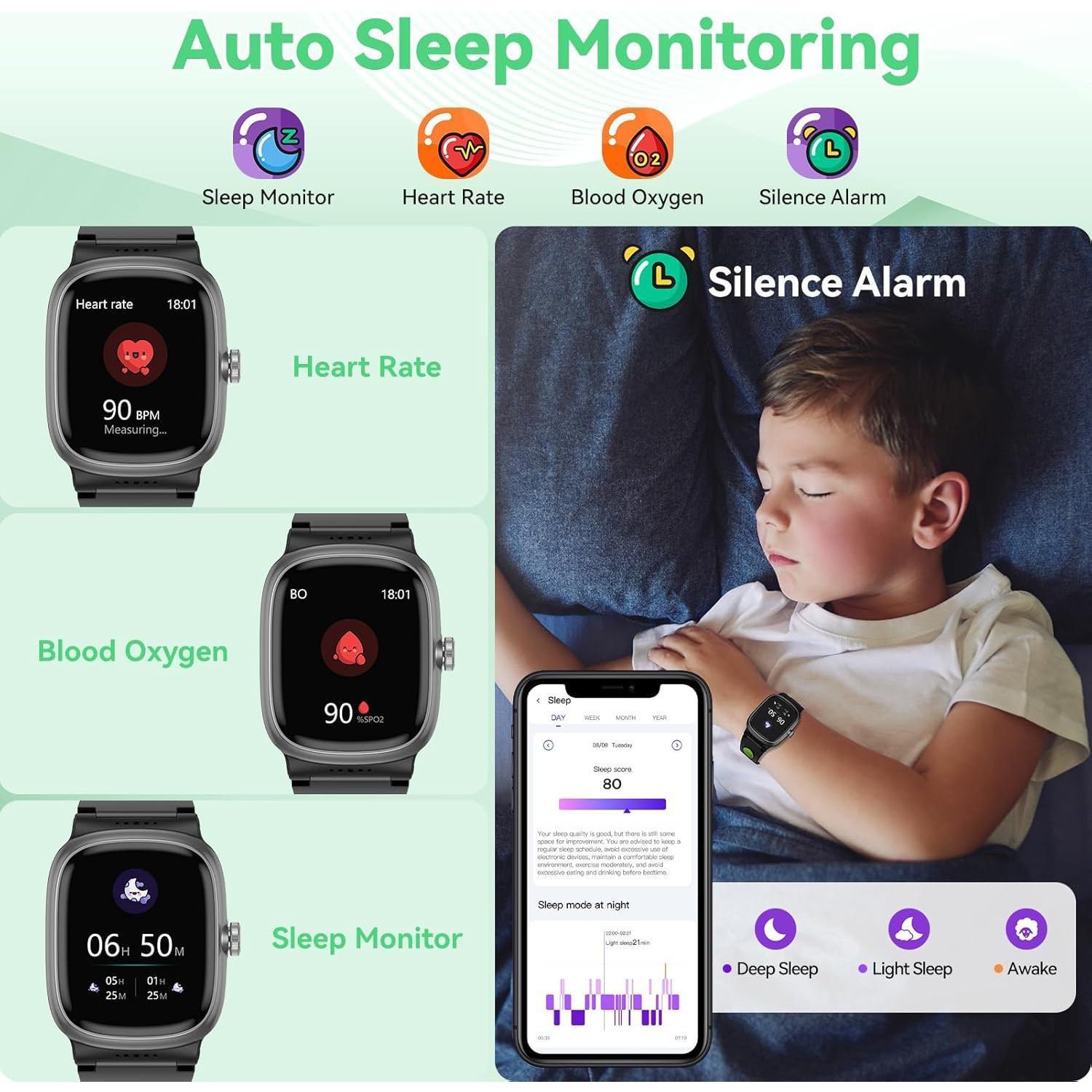 K1 Kids Smartwatch: Fitness Tracker, 20+ Modes, IP68 Waterproof